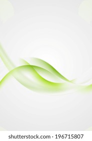 Abstract shiny green waves vector background
