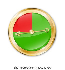 Abstract shiny indicator with metal needle - isolated on white background. Vector illustration