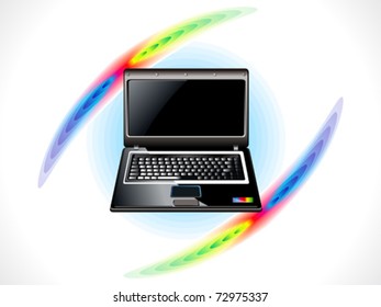 abstract shiny laptop with background vector illustration