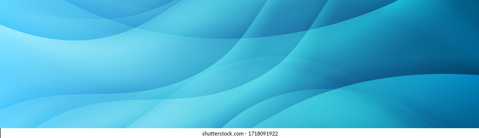 Abstraktes hellblaues, glattes Wellenbanner-Design. Vektorgrafik-Hintergrund