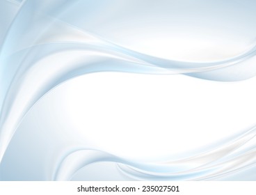 Abstract shiny light blue wave background. Vector design