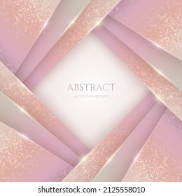 Abstract shiny luxury background with gold lines, spots and copy space. Elegant layered modern template with light soft pastel gradients, glitter and holographic effect for social media, cover, banner