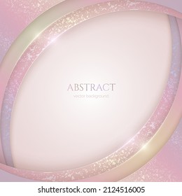 Abstract shiny luxury paper cut background with gold lines, spots and copy space. Elegant layered modern template with light soft pastel gradients and holographic effect for social media and banner
