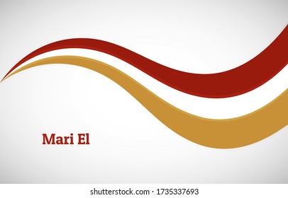 Abstract shiny Mari El wavy flag background. Happy national day of Mari El with artistic vector illustration