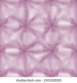 Abstract shiny metal seamless pattern with circular brushed texture in pink colors