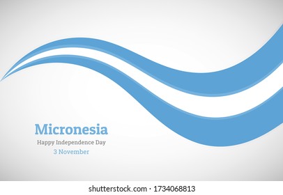 Abstract shiny Micronesia wavy flag background. Happy independence day of Micronesia with artistic vector illustration