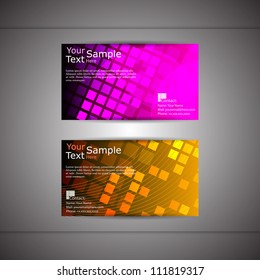 Abstract shiny modern vector name or call card set.