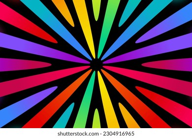 Abstract shiny multicolored vector background with circular arranged lines