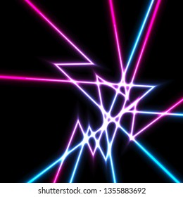 Abstract shiny neon laser lines concept background. Vector illustration