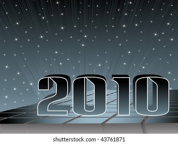 abstract shiny rays, twinkle star background with 2010