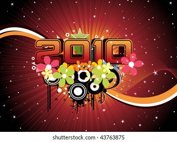 abstract shiny rays, twinkle star background with grungy colorful blossoms