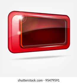 Abstract shiny red button with place for your text. Vector file.