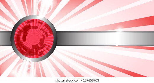 Abstract shiny red technology background. Vector banner