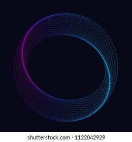 Abstract shiny rings on a black background. Vector illustration.