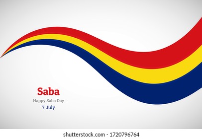 Abstrakter, glänzender Hintergrund der Saba-Flagge. Fröhlicher Saba-Tag mit künstlerischer Vektorgrafik