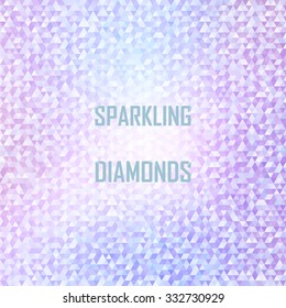 abstract shiny sparkling winter background made of tiny multi-colored triangles