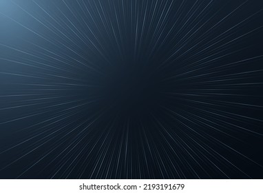 Abstract shiny speed lines pattern on dark background. Zoom lines effect. Futuristic motion lines. Modern graphic design. Suit for banner, poster, cover, flyer, brochure, web, desktop.