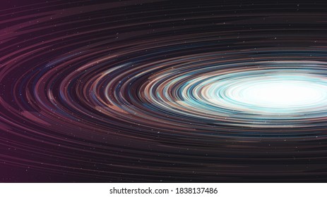 Abstract Shiny Spiral Black Hole on Galaxy Background.planet and physics concept design,vector illustration.