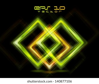 Abstract shiny squares shapes. Vector logo eps 10