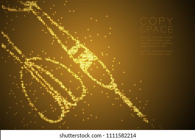 Abstract Shiny Star pattern Dartboard game shape, business success concept design gold color illustration isolated on brown gradient background with copy space, vector eps 10
