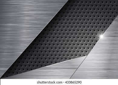Abstract shiny steel fragmented background. Vector illustration