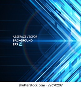 Abstract shiny technology lines and light vector background. Eps 10