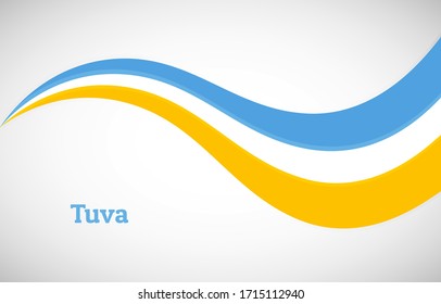 Fondo de la bandera ondulada de Tuva brillante abstracto. Feliz día nacional de Tuva con ilustración artística vectorial