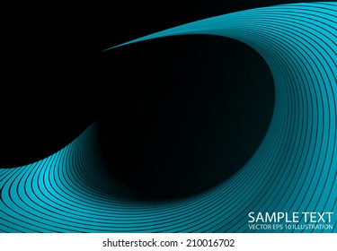 Abstract shiny vector blue striped  template - Futuristic space vector background illustration
