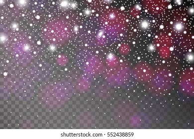 Abstract shiny violet sparcles and flares effect pattern isolated on transparent background. Vector illustration