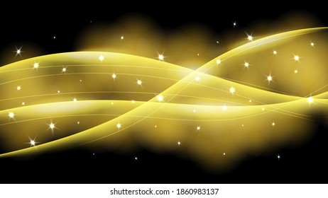 Abstract shiny wave background with stars, sparkles and glitter effects. Vector illustration