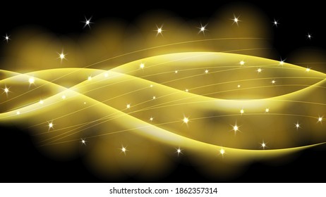 Abstract shiny wave background with stars, sparkles and glitter effects. Vector illustration
