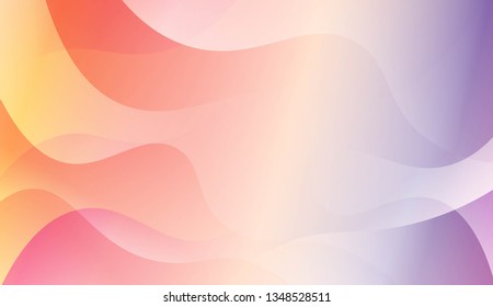 Abstract Shiny Waves. For Creative Templates, Cards, Color Covers Set. Vector Illustration with Color Gradient