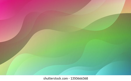 Abstract Shiny Waves. For Creative Templates, Cards, Color Covers Set. Vector Illustration with Color Gradient
