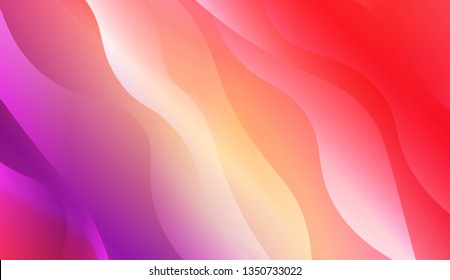 Abstract Shiny Waves. For Creative Templates, Cards, Color Covers Set. Vector Illustration with Color Gradient