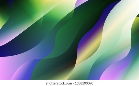 Abstract Shiny Waves. Design For Cover Page, Poster, Banner Of Websites. Vector Illustration with Color Gradient.