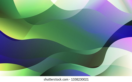Abstract Shiny Waves. Design For Cover Page, Poster, Banner Of Websites. Vector Illustration with Color Gradient.