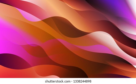 Abstract Shiny Waves. Design For Cover Page, Poster, Banner Of Websites. Vector Illustration with Color Gradient.