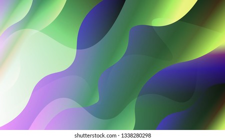 Abstract Shiny Waves. Design For Cover Page, Poster, Banner Of Websites. Vector Illustration with Color Gradient.