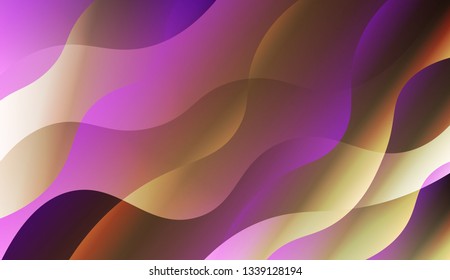Abstract Shiny Waves. Design For Cover Page, Poster, Banner Of Websites. Vector Illustration with Color Gradient.