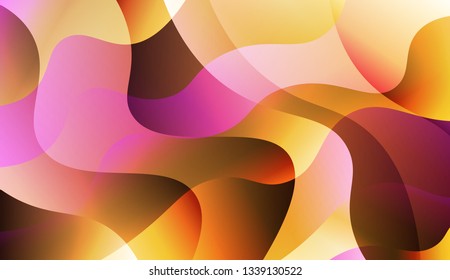 Abstract Shiny Waves. Design For Cover Page, Poster, Banner Of Websites. Vector Illustration with Color Gradient.