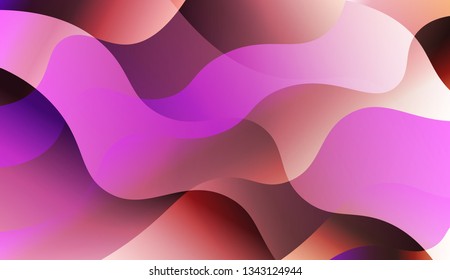 Abstract Shiny Waves. Design For Cover Page, Poster, Banner Of Websites. Vector Illustration with Color Gradient.