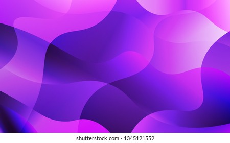 Abstract Shiny Waves. Design For Cover Page, Poster, Banner Of Websites. Vector Illustration with Color Gradient.