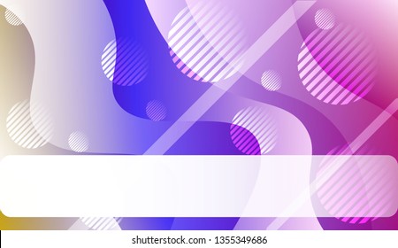 Abstract Shiny Waves, Lines, Circle, Space for Text. For Your Design Ad, Banner, Cover Page. Vector Illustration with Color Gradient