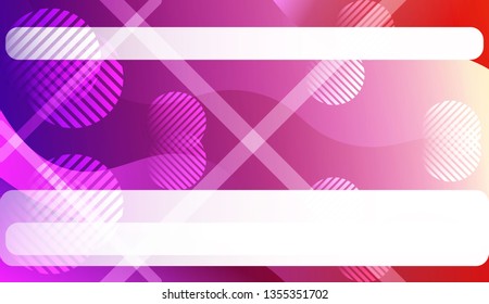 Abstract Shiny Waves, Lines, Circle, Space for Text. For Your Design Ad, Banner, Cover Page. Vector Illustration with Color Gradient