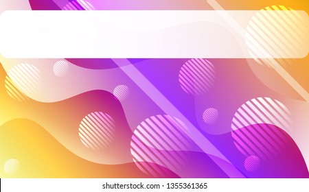 Abstract Shiny Waves, Lines, Circle, Space for Text. For Cover Page, Landing Page, Banner. Vector Illustration with Color Gradient