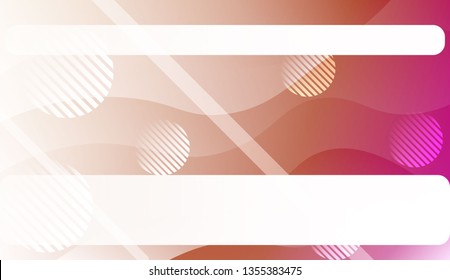 Abstract Shiny Waves, Lines, Circle, Space for Text. For Cover Page, Landing Page, Banner. Vector Illustration with Color Gradient