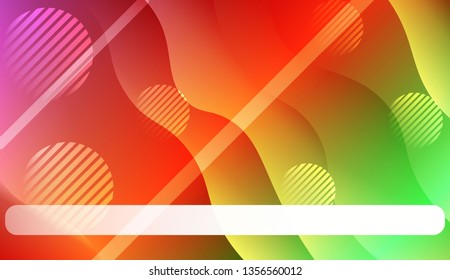 Abstract Shiny Waves, Lines, Circle, Space for Text. For Your Design Ad, Banner, Cover Page. Vector Illustration with Color Gradient