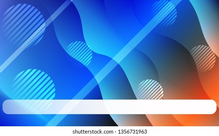 Abstract Shiny Waves, Lines, Circle, Space for Text. For Cover Page, Landing Page, Banner. Vector Illustration with Color Gradient