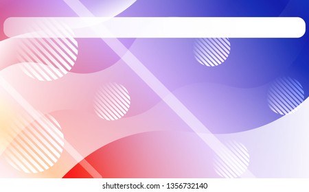 Abstract Shiny Waves, Lines, Circle, Space for Text. For Cover Page, Landing Page, Banner. Vector Illustration with Color Gradient