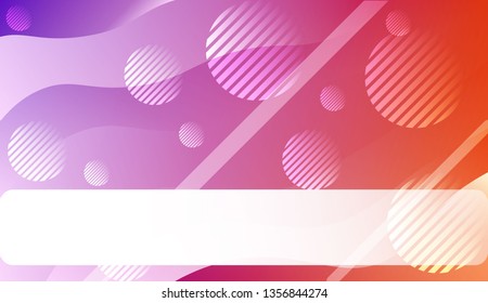 Abstract Shiny Waves, Lines, Circle, Space for Text. For Your Design Ad, Banner, Cover Page. Vector Illustration with Color Gradient